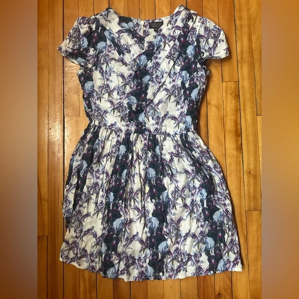 Topshop Criss Cross Fit & Flare Mini Dress – Size 6 (UK 10 | EUR 38) - Picture 2 of 4